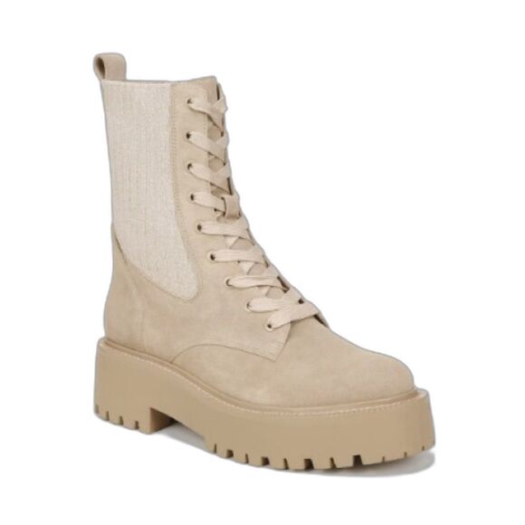Sam Edelman Booties Women’s Size 8 Sesame Evina Suede Platform NWOT - Picture 1 of 11